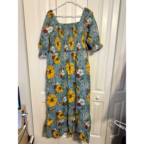 Joanie Clothing Cinna Square Neck Floral Print Midaxi Dress NEW 12 - Picture 5 of 9